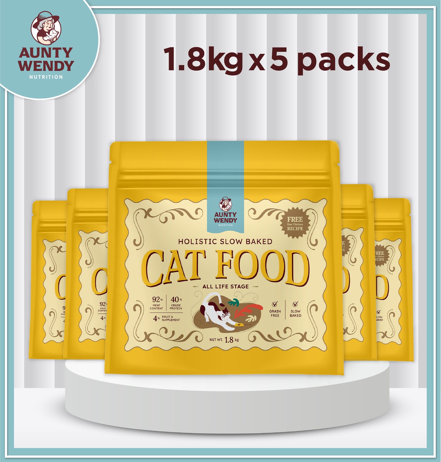 Aunty Wendy Holistic Slow Baked Cat Food 9KG